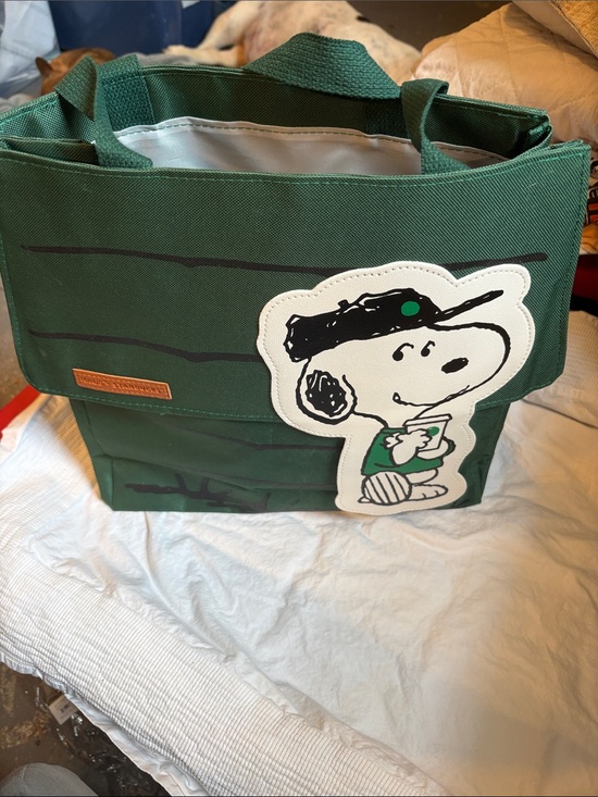 Starbucks Handbags - Starbucks Green Snoopy Canvas Tote Bag with Patch
